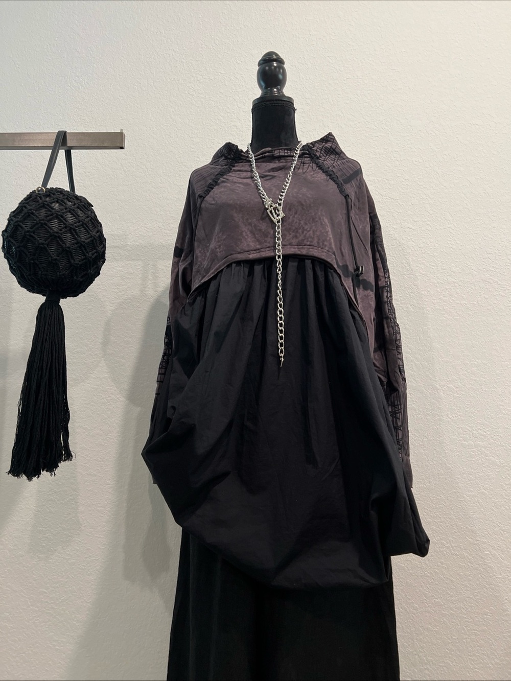 Oversized Two-Tone Black & Charcoal Women’s Dress